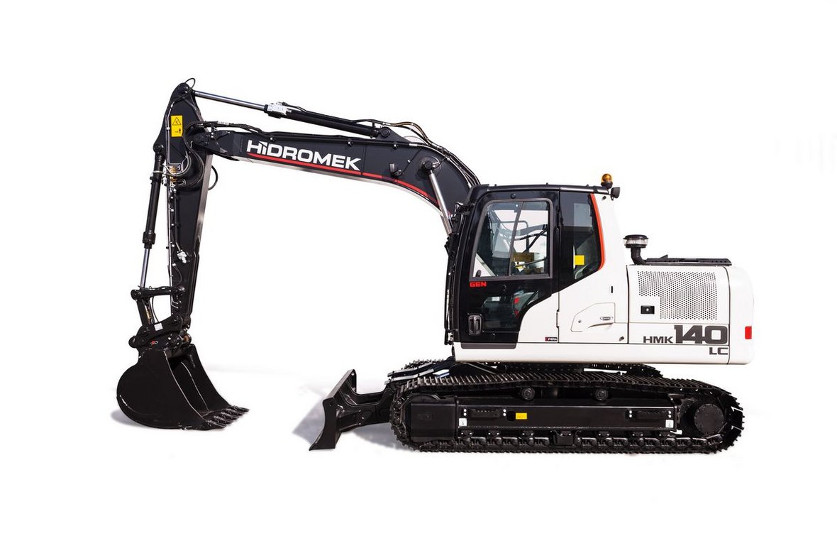 Koparka gąsienicowa HMK 140 LC wyposażona została m.in. w wychylenia, systemy e-dig wall i e-trench wraz z technologią LIDAR. 