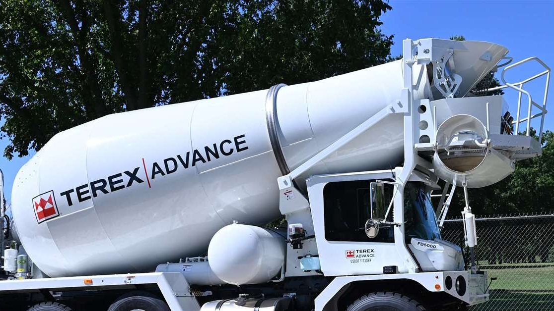 Betonomieszarki Terex z silnikami wodorowymi Cumminsa