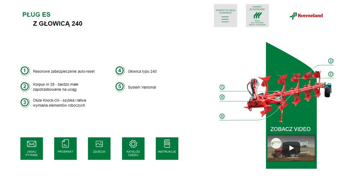 strona produktu kverneland