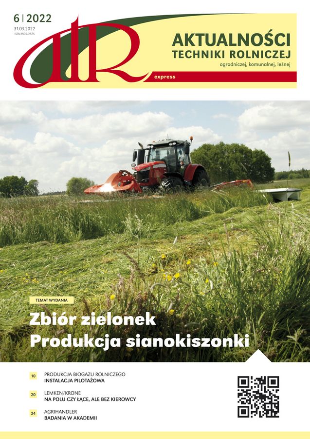 atr 6/2022 Zbiór zielonek: Produkcja sianokiszonki. Odnawialne źródła energii.